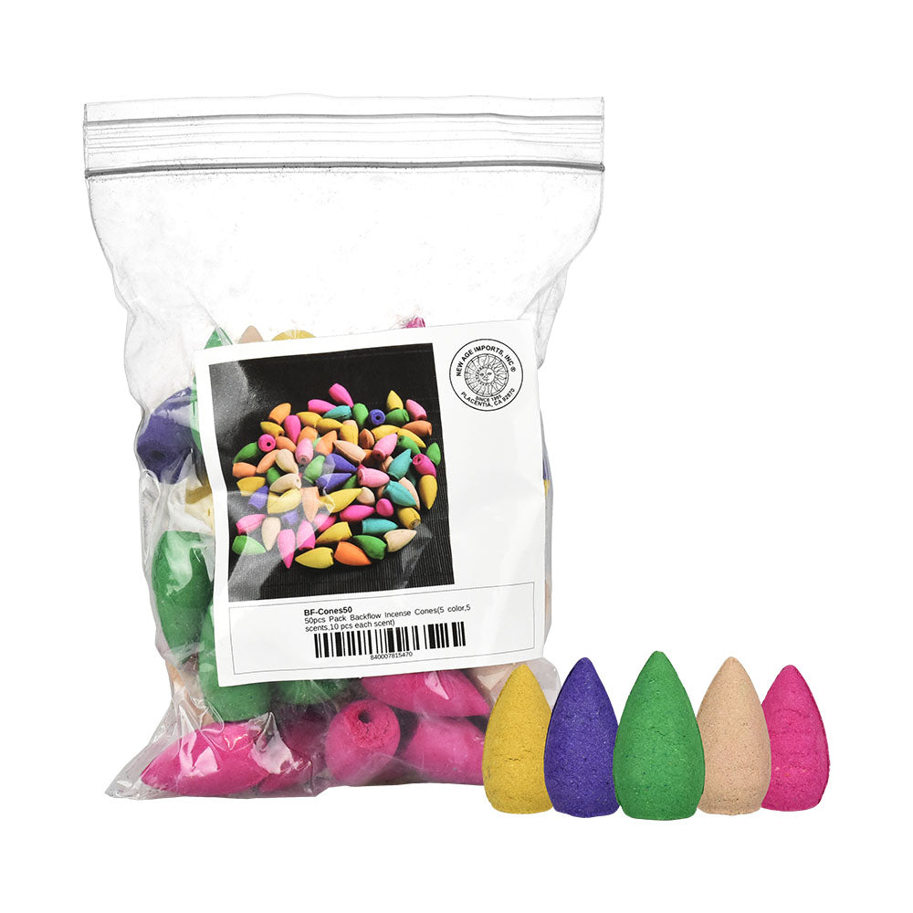 Backflow Incense Cones - Assorted Scents | 50PC BAG